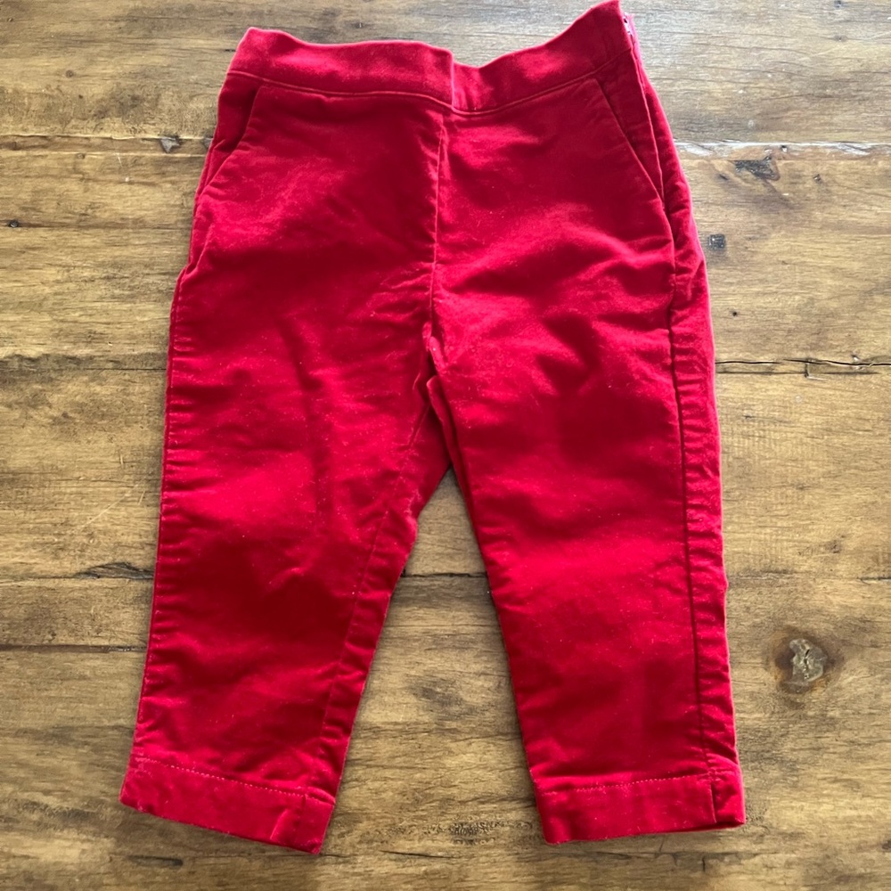Janie and Jack Red Velvet Pant 18-24m